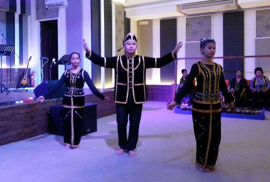 Members of Sidang Injil Borneo (Evangelical Church of Borneo) perform a traditional dance in this file image