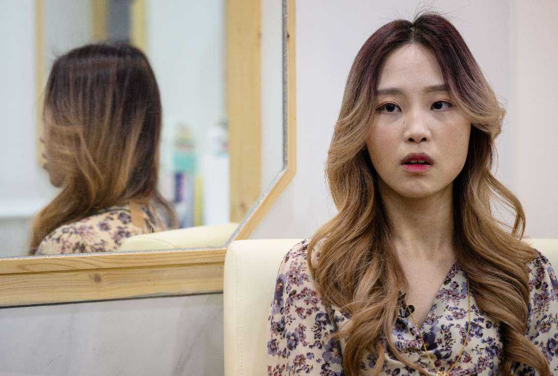 In this photo taken on March 29, South Korean hairdresser Pyo Ye-rim speaks during an interview with AFP at her hair salon in Busan.